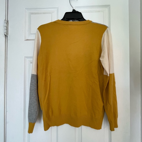 Roolee Cute color blocked mustard, grey, cream sweater. SO soft, a must have - Picture 4 of 4